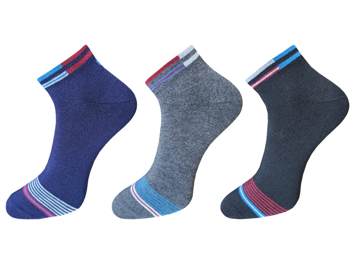 image combed cotton elley strip low cut ankle socks for men