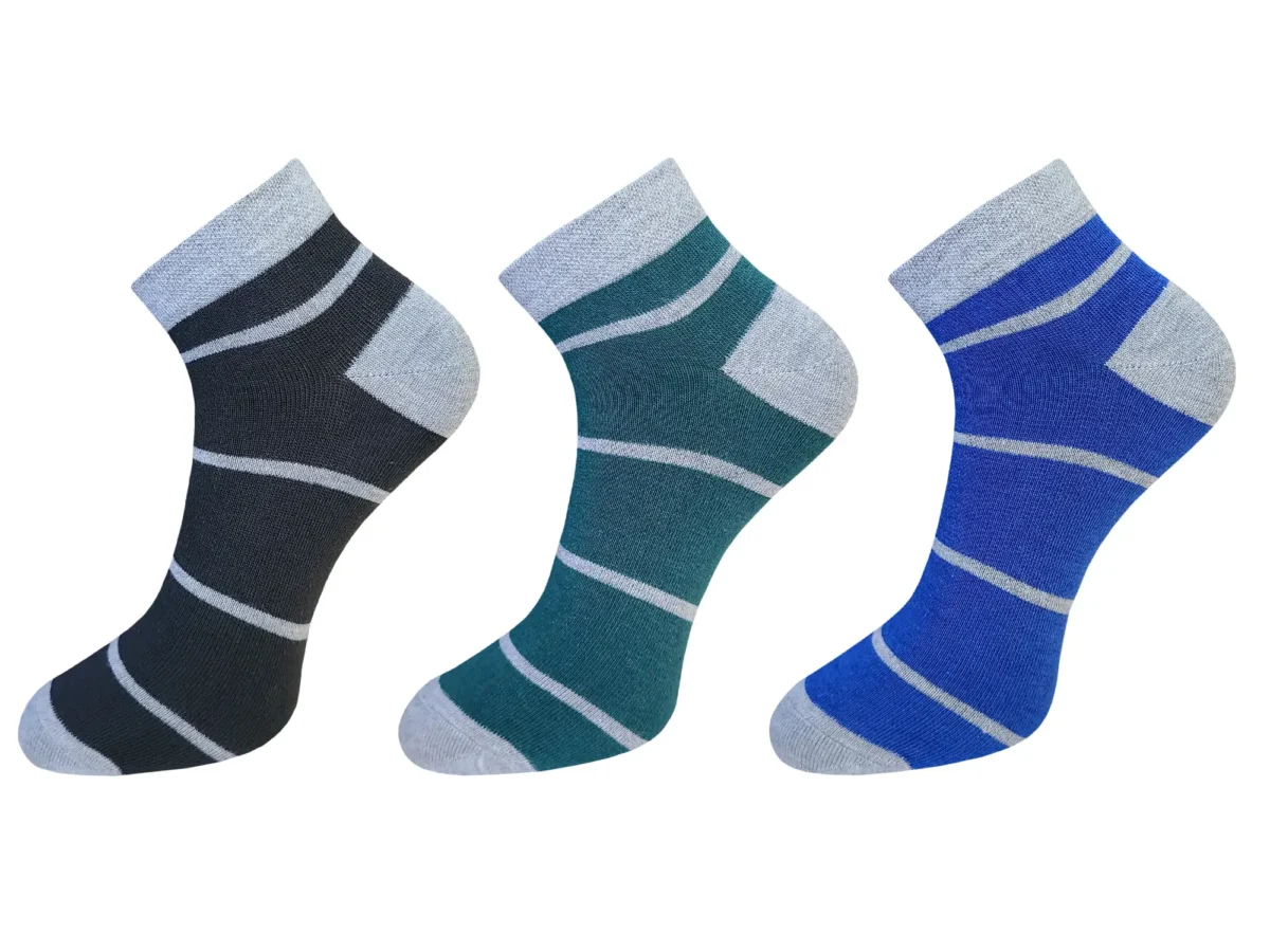 combed cotton four strip low cut ankle socks for men preview